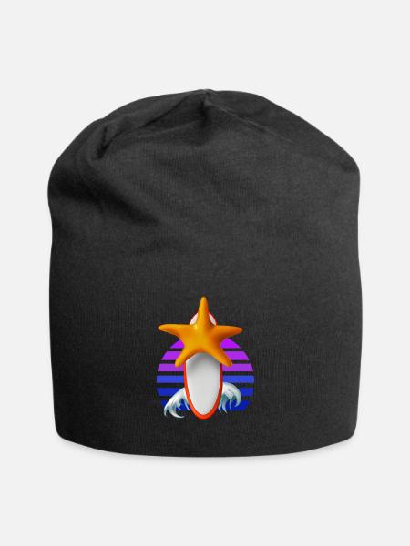 Seesterne Surfbrett - Jersey-Beanie - Schwarz