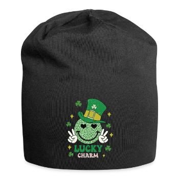 St. Patrick's Day Lucky for Kids - Jersey Beanie - black - Front