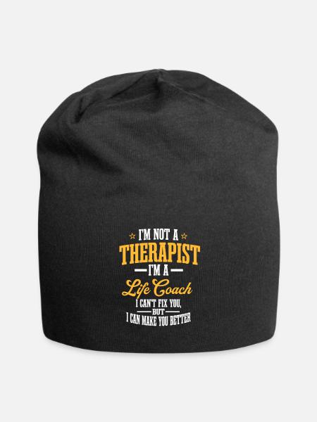 Lustiger Life Coach Spruch - Jersey-Beanie - Schwarz