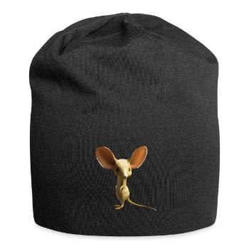 Cute long-eared jerboa design - Jersey Beanie - black - Front