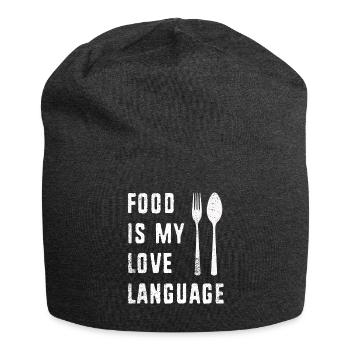 Food Is My Love Language - Jersey Beanie - charcoal grey - Front