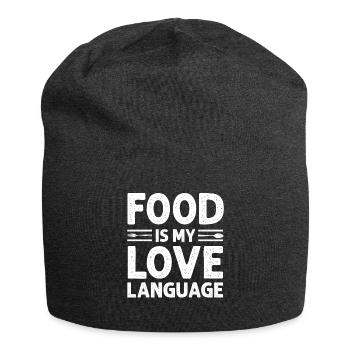 Food Is My Love Language - Jersey Beanie - charcoal grey - Front