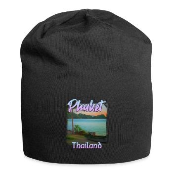 Phuket Sonnenuntergang in Thailand - Jersey-Beanie - Schwarz - Vorne