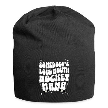 Humorvolle Phrase Mama Hockeyspieler - Jersey-Beanie - Schwarz - Vorne