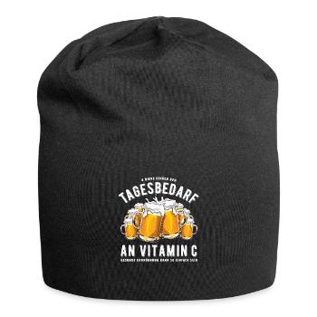 Tagesbedarf - Bier trinken - Vitamin C - Spruch - Jersey-Beanie - Schwarz - Vorne