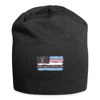 Amateurfunker US-Flagge - Jersey-Beanie - Schwarz - Vorne