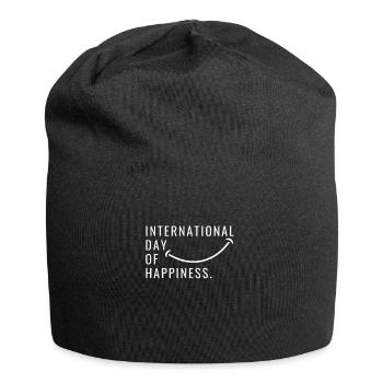 Journée internationale du bonheur - Bonnet en jersey - noir - Devant
