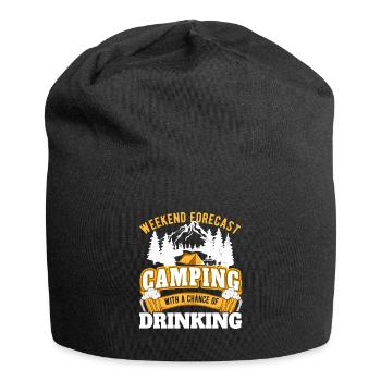 Weekend forecast camping with a chance to - Jersey Beanie - black - Front
