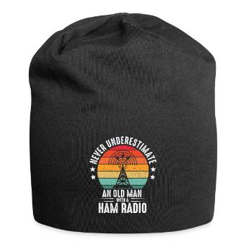 Never Underestimate An Old Man With A Ham Radio - Jersey Beanie - black - Front