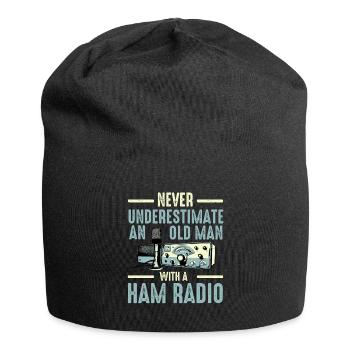 Never Underestimate An Old Man With A Ham Radio - Jersey Beanie - black - Front