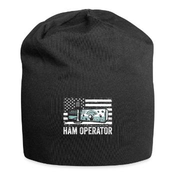 Ham Operator US Flag - Jersey Beanie - black - Front