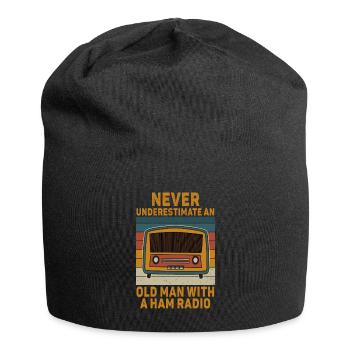Never Underestimate An Old Man With A Ham Radio - Jersey Beanie - black - Front