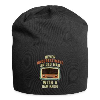 Never Underestimate An Old Man With A Ham Radio - Jersey Beanie - black - Front