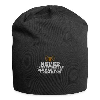 Never Underestimate An Old Man With A Ham Radio - Jersey Beanie - black - Front