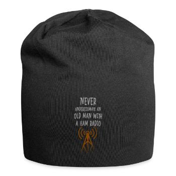 Ne sous-estimez jamais un vieil homme avec une radio amateur - Bonnet en jersey - noir - Devant