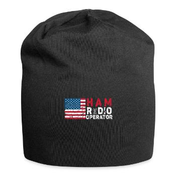 Ham Radio Operator US Flag - Jersey Beanie - black - Front