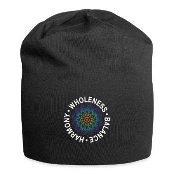 Grande conception de mantra de yoga - Bonnet en jersey - noir - Devant