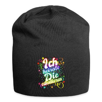 JGA Junggesellinnenabschied - Ich heirate - Jersey-Beanie - Schwarz - Vorne
