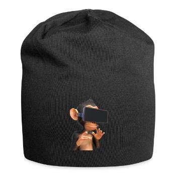Affe mit VR-Brille - Jersey-Beanie - Schwarz - Vorne