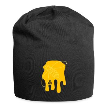 Soyez joyeux - Abeille - abstrait - Art graphique - Bonnet en jersey - noir - Devant
