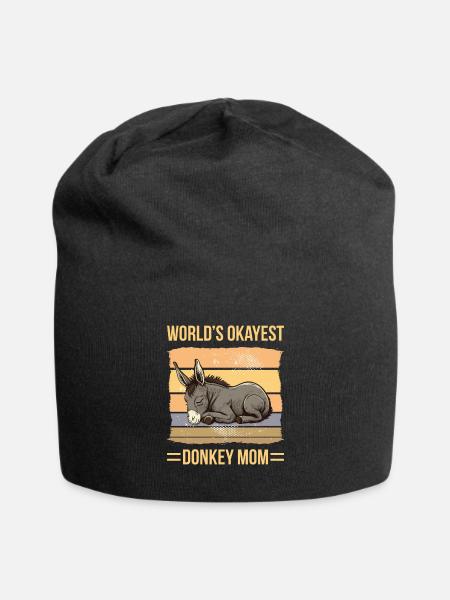 World Okayest Donkey Mom - Jersey-Beanie - Schwarz