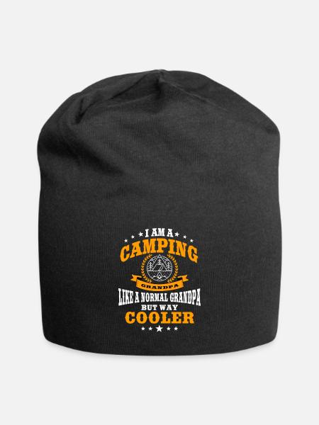 Lustiger Camping Opa - Jersey-Beanie - Schwarz