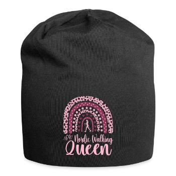 Nordic-Walking-Frau Königin des Nordic Walking - Jersey-Beanie - Schwarz - Vorne