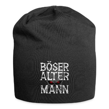 Böser alter Mann - Totenkopf - Männertag - Spruch - Jersey-Beanie - Schwarz - Vorne