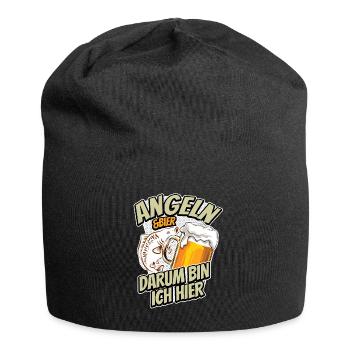 Angeln & Bier - darum bin ich hier - Karpfen - Jersey-Beanie - Schwarz - Vorne