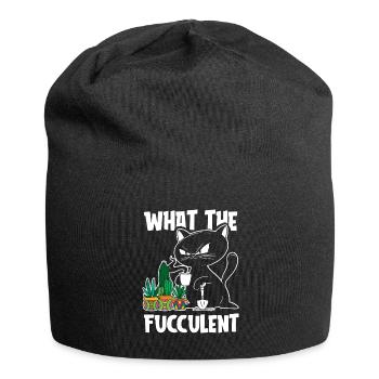 Hobbygärtner Garten Saftig Gartenkatze - Jersey-Beanie - Schwarz - Vorne
