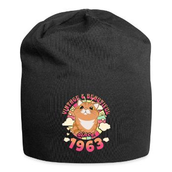 Wunderschöne Vintage Frau 1963 60 Jahre Jubiläum - Jersey-Beanie - Schwarz - Vorne