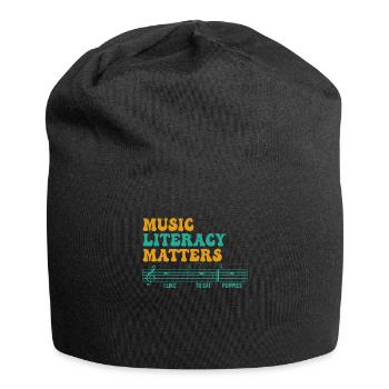 La littératie musicale, ça compte - Bonnet en jersey - noir - Devant