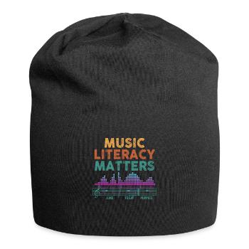 La littératie musicale, ça compte - Bonnet en jersey - noir - Devant