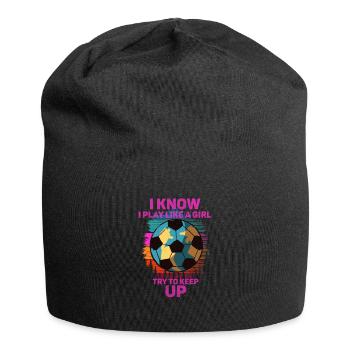 Je sais que je joue comme une fille essaie de suivre - Bonnet en jersey - noir - Devant