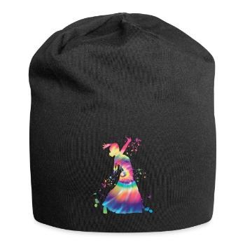 Flamenco woman with flamenco dress - Jersey Beanie - black - Front