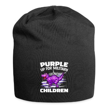 Purple Up für Militärkinder - Purple Up für - Jersey-Beanie - Schwarz - Vorne