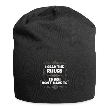I Read The Rules So You Dont Have To - Jersey Beanie - black - Front