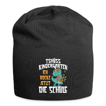 Schulkind 2023 Dino Tshüss Kindergarten - Jersey-Beanie - Schwarz - Vorne