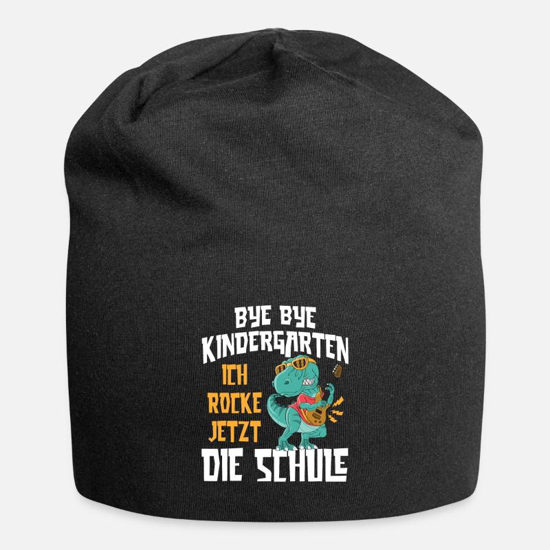 Schulkind 2023 Dino Bye Bye Kindergarten - Jersey-Beanie - Schwarz