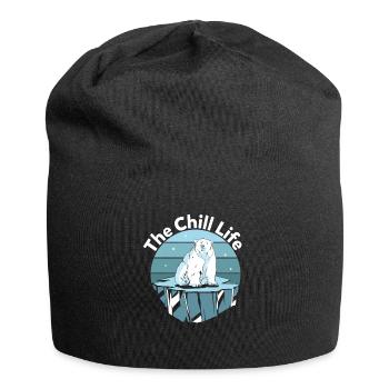 Eisbär auf Scholle - The Chill Life - Jersey-Beanie - Schwarz - Vorne