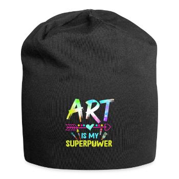 Art Is My Superpower - Jersey Beanie - black - Front