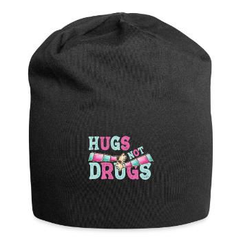 Umarmungen Statt Drogen - Jersey-Beanie - Schwarz - Vorne