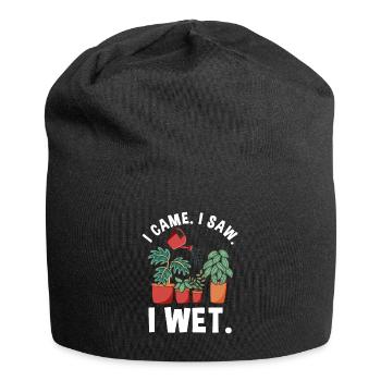 Lustige Gartenpflanze Nasse Pflanzen - Jersey-Beanie - Schwarz - Vorne