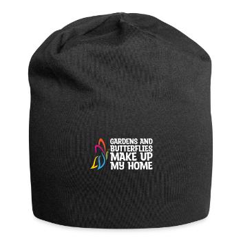 Amateur gardener garden butterflies in the garden - Jersey Beanie - black - Front