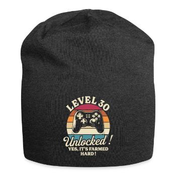 Joueur Niveau 30 Anniversaire Gamer 30 Ans - Bonnet en jersey - charbon - Devant