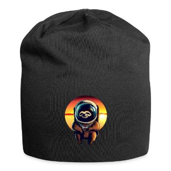 Faulenzer im Weltraum im Sonnenuntergang - Jersey-Beanie - Schwarz - Vorne