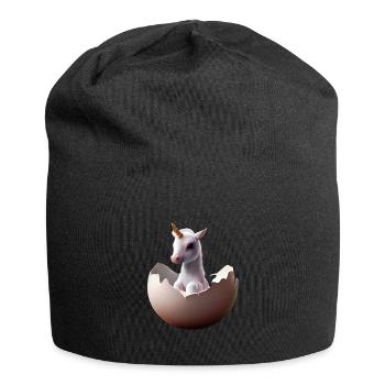 Hatching baby unicorn - Jersey Beanie - black - Front