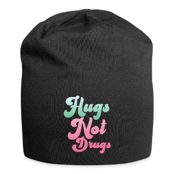 Umarmungen Statt Drogen - Jersey-Beanie - Schwarz - Vorne