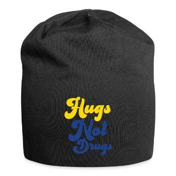 Hugs instead of drugs - Jersey Beanie - black - Front
