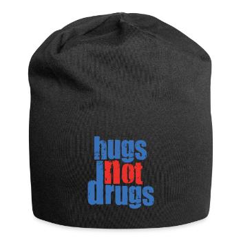 Umarmungen Statt Drogen - Jersey-Beanie - Schwarz - Vorne